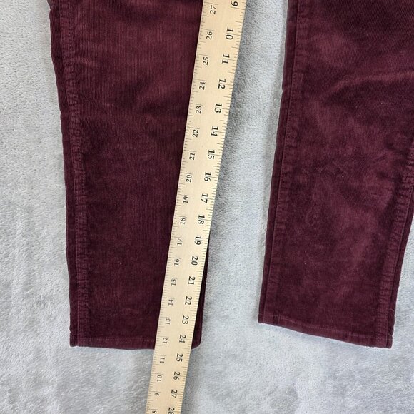 GAP Corduroy Pants Womens 27/4 Short Dark Maroon Vintage Slim High Rise Stretch - Picture 5 of 14